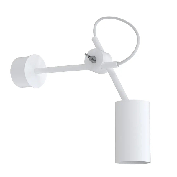 Regulowana lampa ścienna EYE 5654 metalowa do sypialni biała