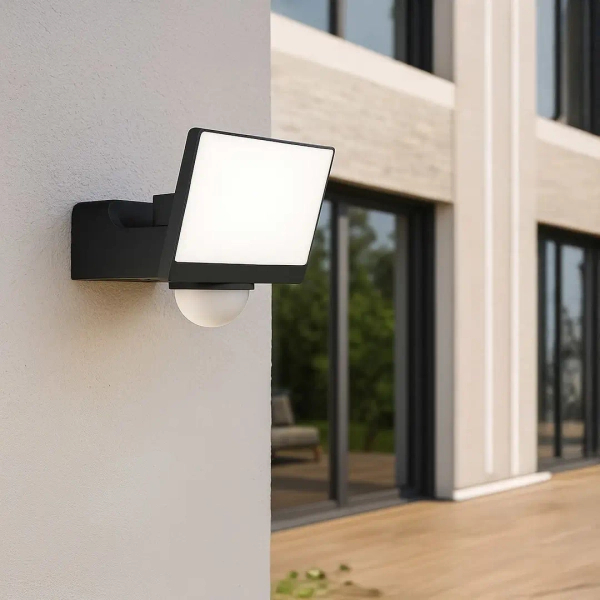 Naścienny naświetlacz ledowy Davos ML2111 LED 30W 4000K PIR IP54 czarny