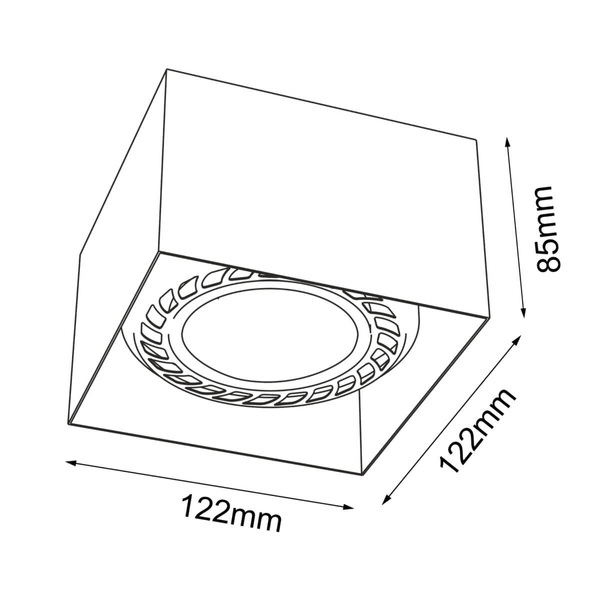 Sufitowa lampa Cage 1267 BROSline natynkowa kwadrat czarna