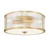 Plafon sufitowy art deco CONCORD mosiężny metalowy szkło ryflowane 3xE27 do salonu C03484BR