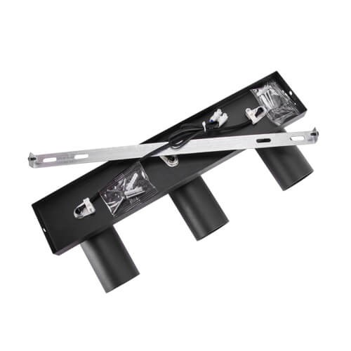 LAMPA sufitowa MANAM 03765 Ideus regulowana OPRAWA metalowe tuby reflektorki na listwie czarne