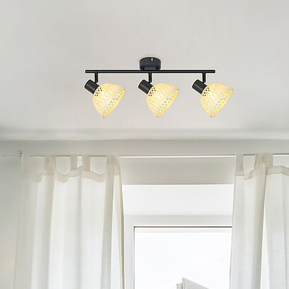 Ruchome reflektorki Rattan 3135 2-punktowa lampa natynkowa brązowa