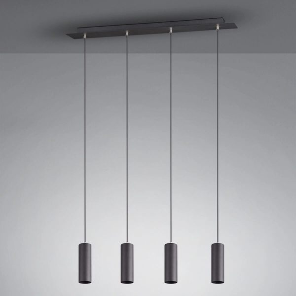 Wisząca lampa loftowa VANTOS DL432312400 Trio tubki do jadalni czarny