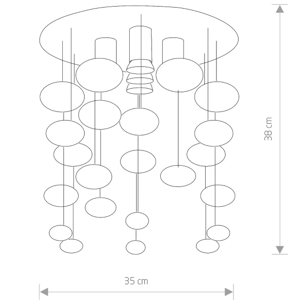 Kulista lampa sufitowa SALVA 5428 do salonu szklana chrom