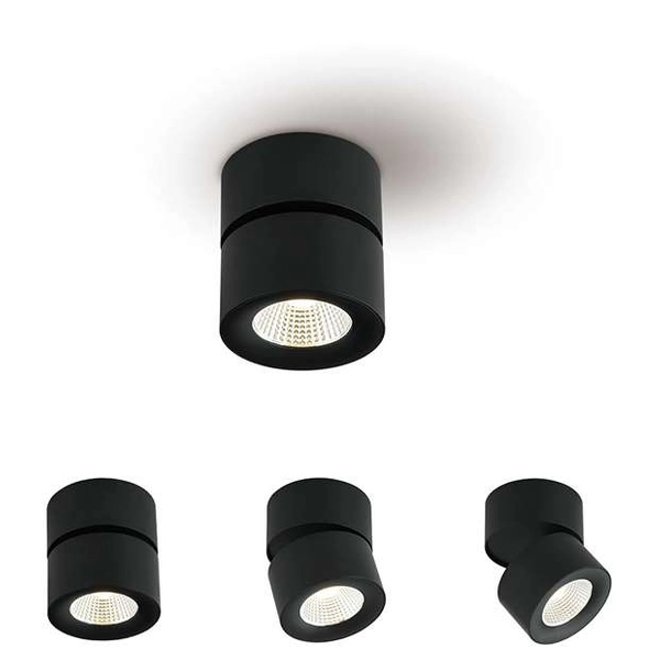 Spot LAMPA sufitowa Mone Nero Orlicki Design tuba OPRAWA metalowa LED 7W 3000K natynkowa czarna