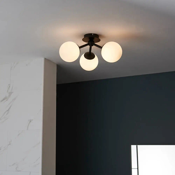 Okrągła lampa sufitowa Pulsa 93489 szklane kule IP44 biały czarny