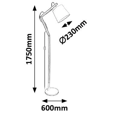 Stojąca LAMPA podłogowa THOMAS 4192 Rabalux skandynawska OPRAWA regulowana abażurowa drewno buk biała