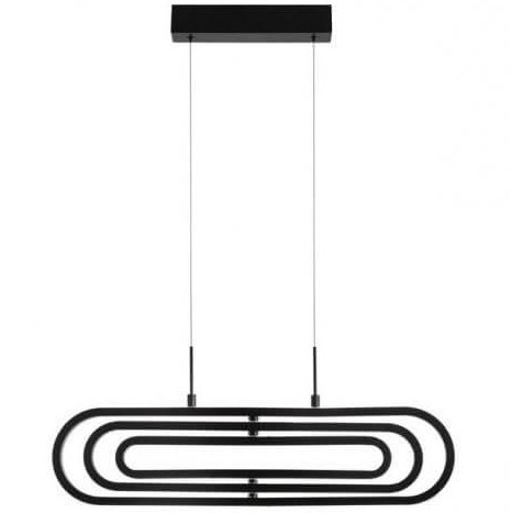 LAMPA wisząca HOYO LE41403 Luces Exclusivas modernistyczna OPRAWA metalowy ZWIS LED 50W 3000K podużny czarny