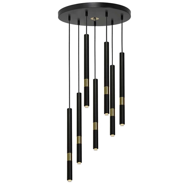 Loftowa LAMPA wisząca MONZA MLP6385 Milagro industrialna OPRAWA metalowy ZWIS kaskada tuby czarne