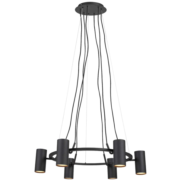 Lampa wisząca PORTO 107357 Markslojd ring metalowy tuby czarne