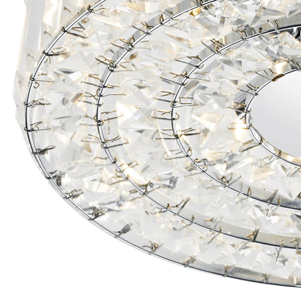 Kryształowa lampa sufitowa Errol ERR5250 Dar Lighting glamour okrągła chrom