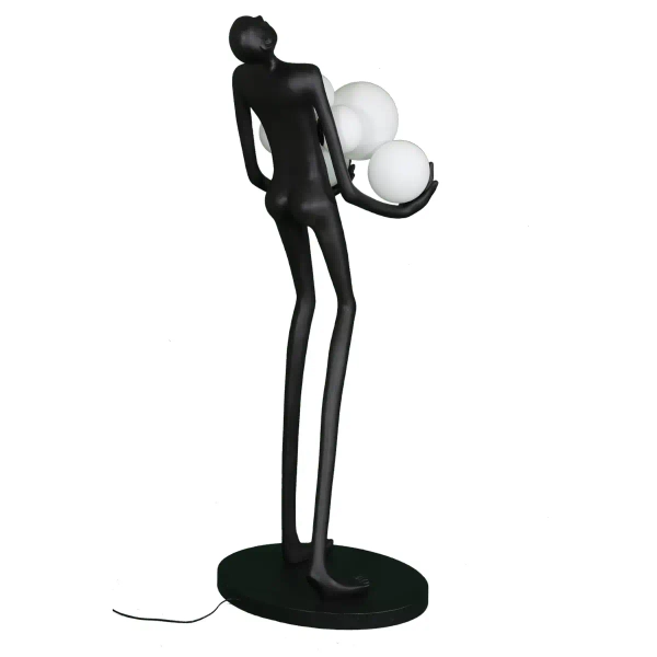 Lampa podłogowa do salonu Woman F9312 Step kule balls białe czarne