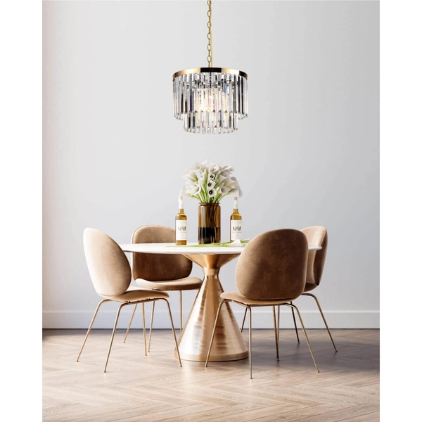 Lampa wisząca VETRO LP-2910/5P AGD Light prestige kryształowa zwis na łańcuchu crystal glamour złoty przezroczysty