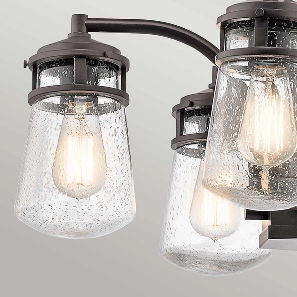 Wisząca lampa ogrodowa Lyndon KL-LYNDON-5P-AZ Kichler na taras IP44 brązowa