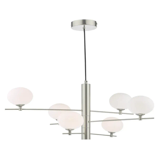 Wisząca lampa kulista Jasper JAS0646 kule do jadalni nikiel biała
