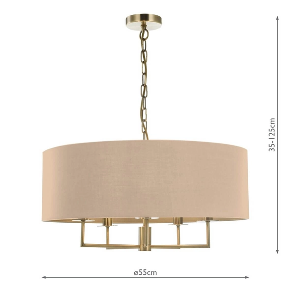 Wisząca lampa salonowa Jamelia JAM0501 Dar Lighting szara mosiądz
