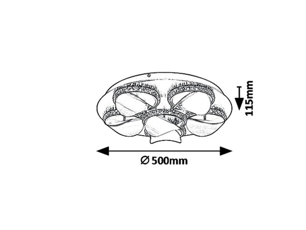 Glamour LAMPA plafon CAPRIANA 5051 Rabalux sufitowa OPRAWA metalowa LED 36W 4000K plafoniera pierścienie z kryształkami brązowe
