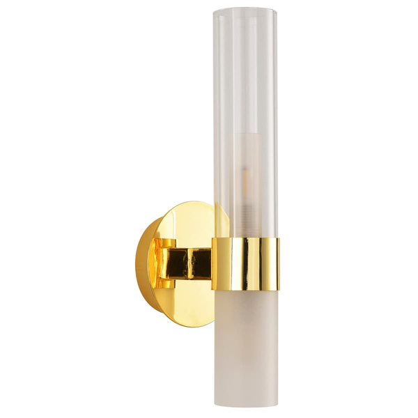 Lampa ścienna tuba Candela DN1505-1 gold Step szklana złota