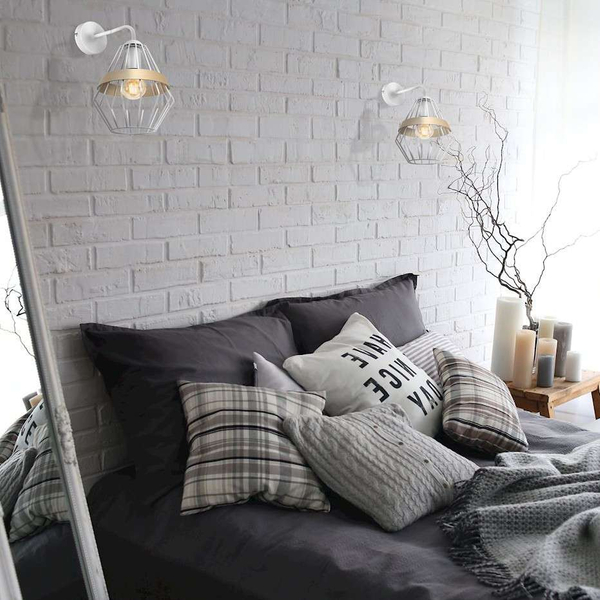 Skandynawska LAMPA ścienna CLIFF MLP5517 Milagro metalowa OPRAWA druciana klatka KINKIET hygge drewno biały