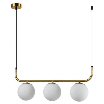 Wisząca lampa Alisa LP-005/3L GD Light Prestige kule szkło metal biały złoty