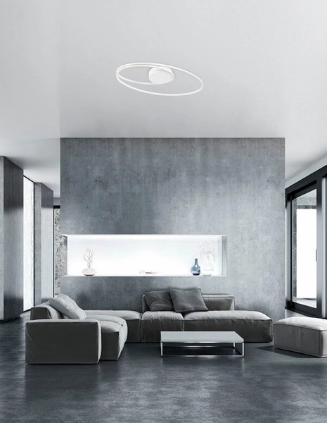 Metalowa lampa sufitowa Lanus do przedpokoju LED 28W biała