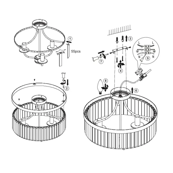 Kryształowa lampa sufitowa L&-1102506 mosiądz przezroczysta