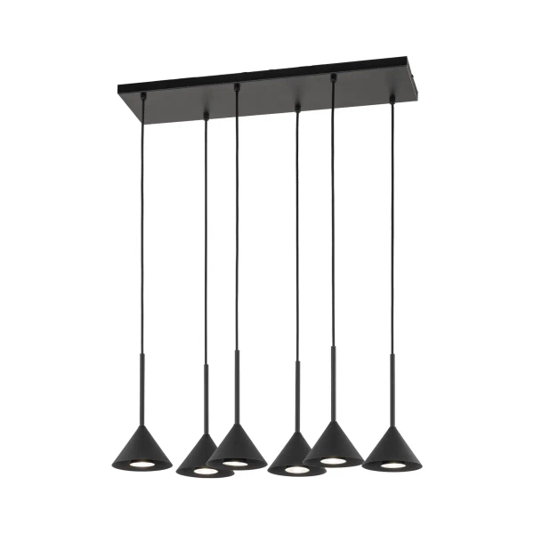 Wielopunktowa lampa wisząca CONO 10306 stożkowa czarny
