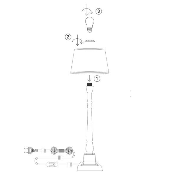 Antyczna lampa stołowa Metallo 108775 Markslojd metalowa srebrna
