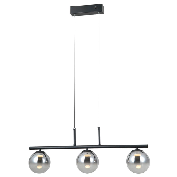 Lampa wisząca szkło Velada PND-34381-3-BK LED 45W 3000K czarny przydymiony