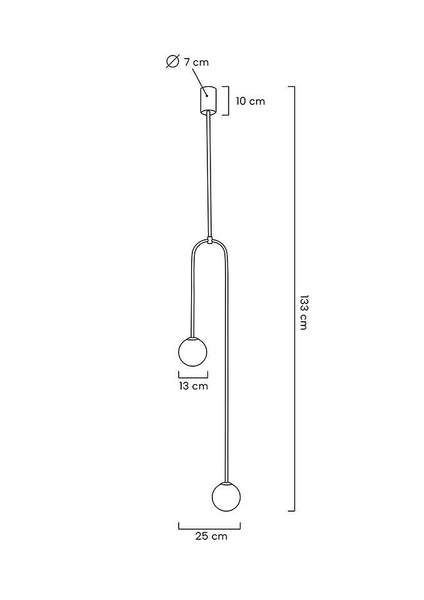 Lampa wisząca Low MSE010100261 szklane kule białe czarne