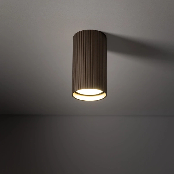 Podsufitowa lampka spot Tune 11027 tubka ryflowana brązowy