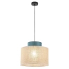 Ekologiczna zwisająca lampa Duo 3256 tuba z naturalnej juty zielony