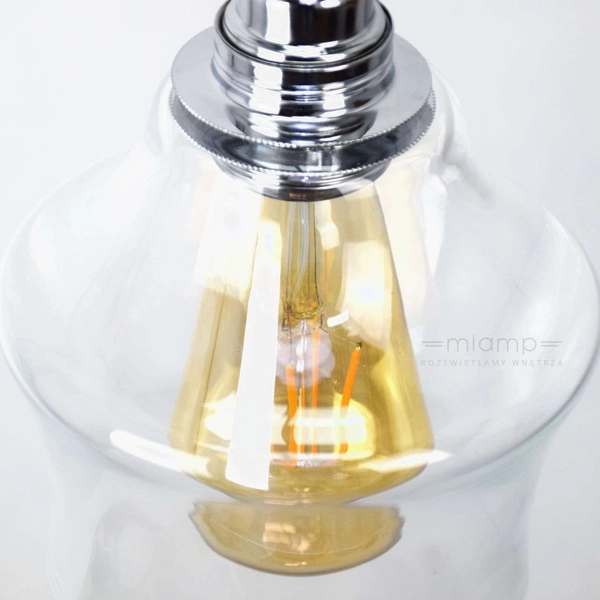 LAMPA wisząca LONGIS II 10134109 Kaspa kulista OPRAWA szklany ZWIS loftowy przezroczysty