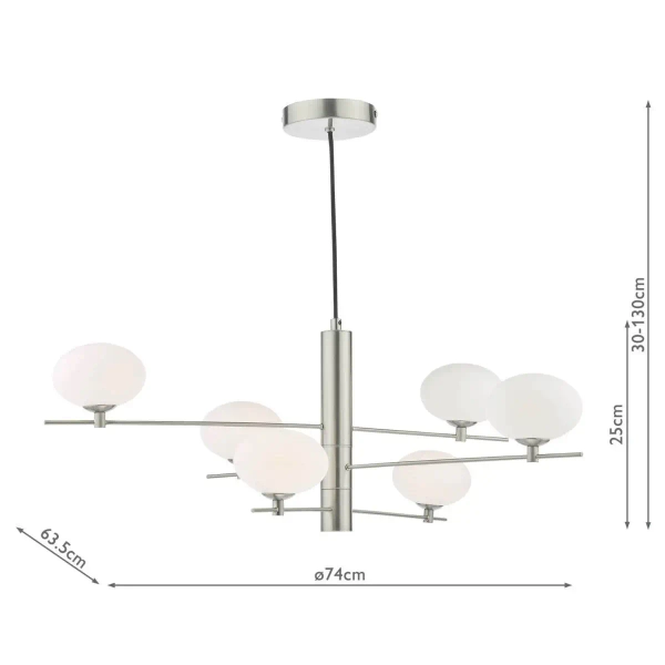 Wisząca lampa kulista Jasper JAS0646 kule do jadalni nikiel biała