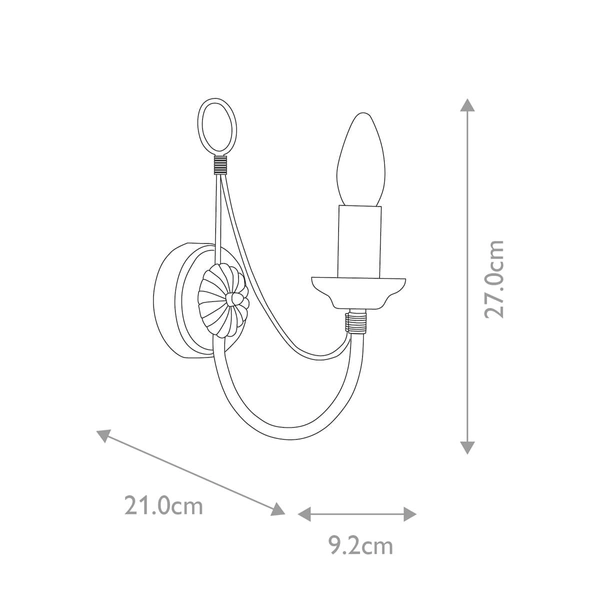Kinkiet ścienny świecznikowy Carisbrooke CB1-BLACK Elstead metalowy czarny