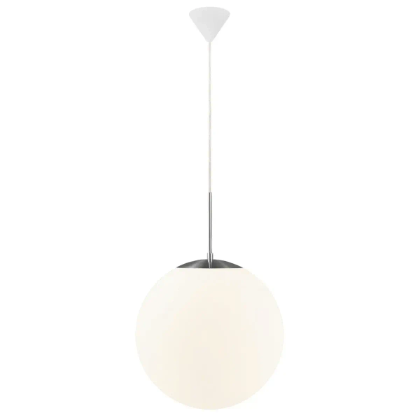 Szklana lampa wisząca kula CAFE 39583001 do salonu biały srebrny