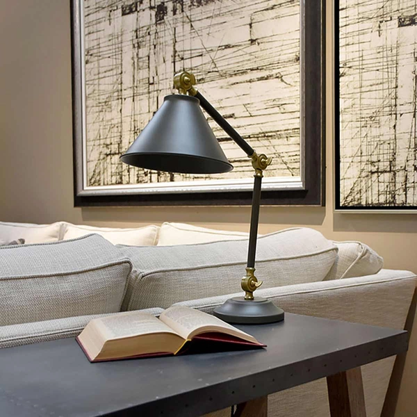 Lampka biurkowa Provence Element PV-ELEMENT-GAB Elstead szary mosiądz