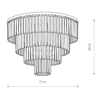 Glamour lampa sufitowa Cristal 7630 plafon przezroczysty czarny