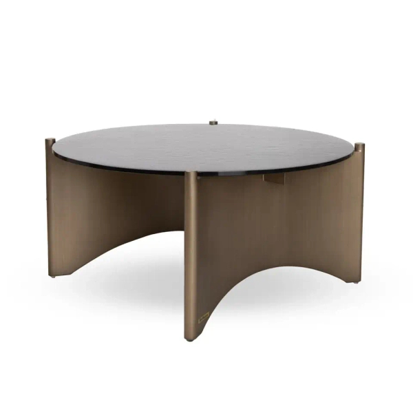 Ława kawowa MANTA MM001501100395 czarna złota metal szkło 80cm