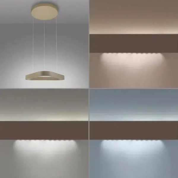 Opuszczana lampa wisząca na pilot Q-STRETTO brązowa 2690-97 2xLED 61W 2200-5000K CCT
