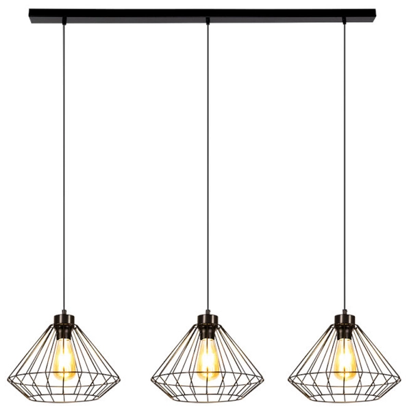 Industrialna lampa wisząca RAQUELLE 187149304 metalowa klatki czarny