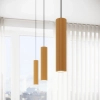 Podłużna lampa wisząca KARBON SL.1554 tubka ryflowana złota