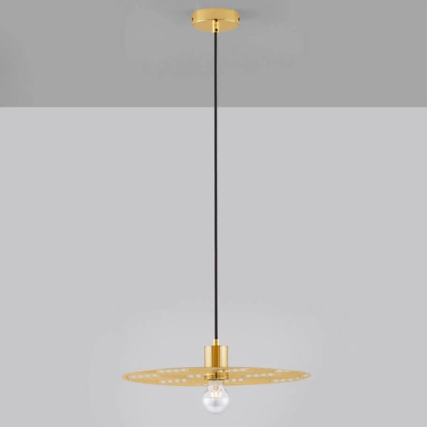 Lampa zwisająca metalowa BAMEPA LE44343 okragła złoty