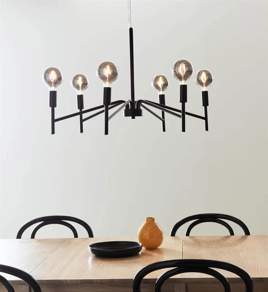 Industrialna lampa wisząca Monarch metalowa nad stół czarna