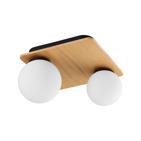 Podwójna sufitowa lampa Bianca 4541 TK Lighting kule drewniana biała