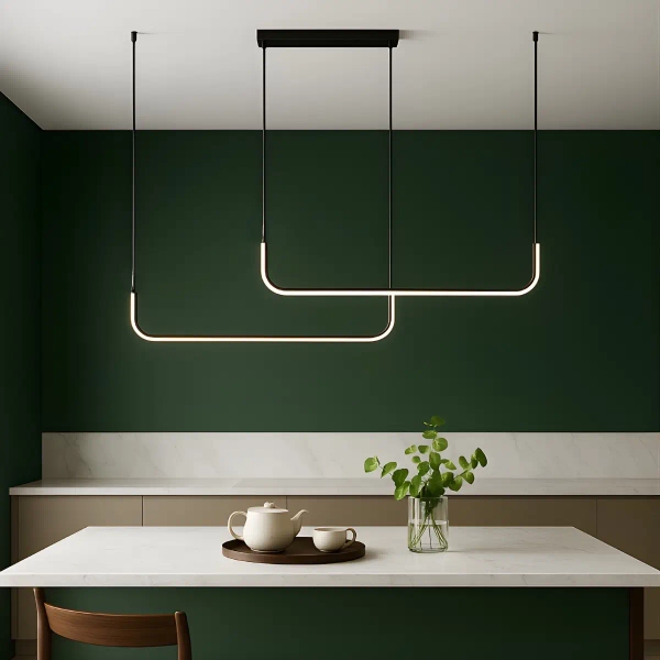 Nowoczesny żyrandol Nikon LWNN LED 36W 3000K nad stół czarny