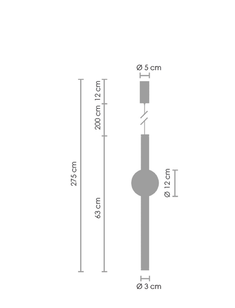 Wisząca lampa z kulą O-line ST-1689S Step LED 10W 3000K sopel mosiądz