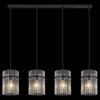 Wisząc lampa nad stół GORLEY 15698-4H szklana loft czarna przydymiona
