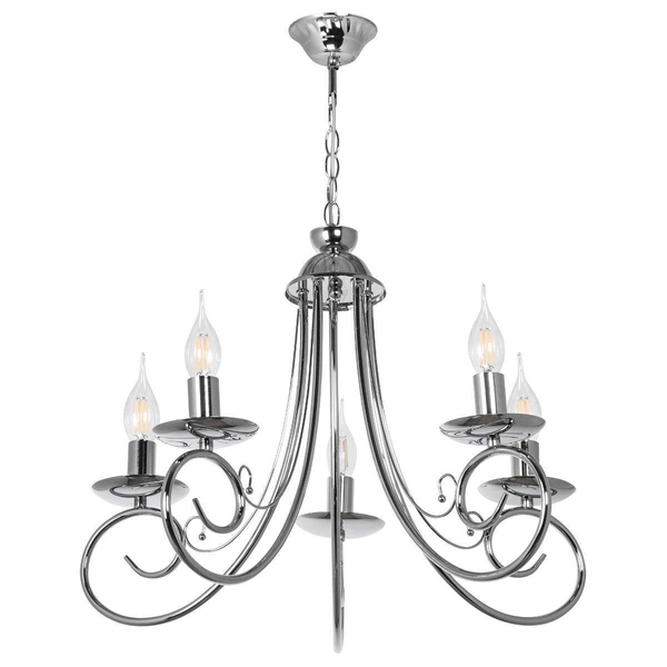 Żyrandol LAMPA wisząca VEN W-N 1541/5 CR klasyczna OPRAWA świecznikowy zwis chrom maria teresa