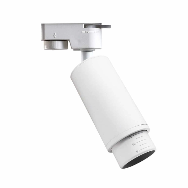 Jednoobwodowa lampa sufitowa do szyn MICA ML7368 tuba regulowana biała